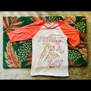 HTG-81 Retro Y2K Girls’ TOP Medium TODAY is a GOOD DAY